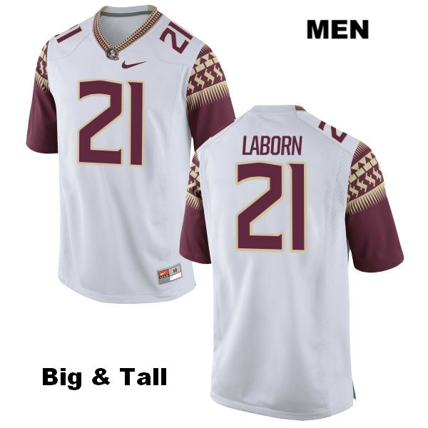 Men's NCAA Nike Florida State Seminoles #21 Khalan Laborn College Big & Tall White Stitched Authentic Football Jersey ENT1069EH